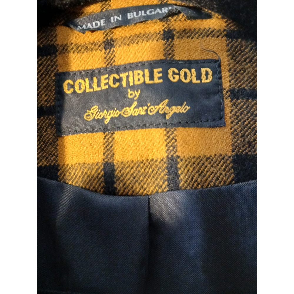 Collectible Gold by Giorgio Sant Angelo Plaid Double Breasted Wool Blazer size 6 - Picture 4 of 7